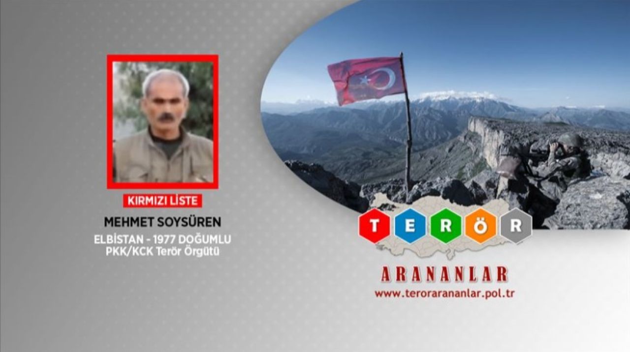 Kırmızı listedeki terörist Mehmet Soysüren etkisiz hale getirildi