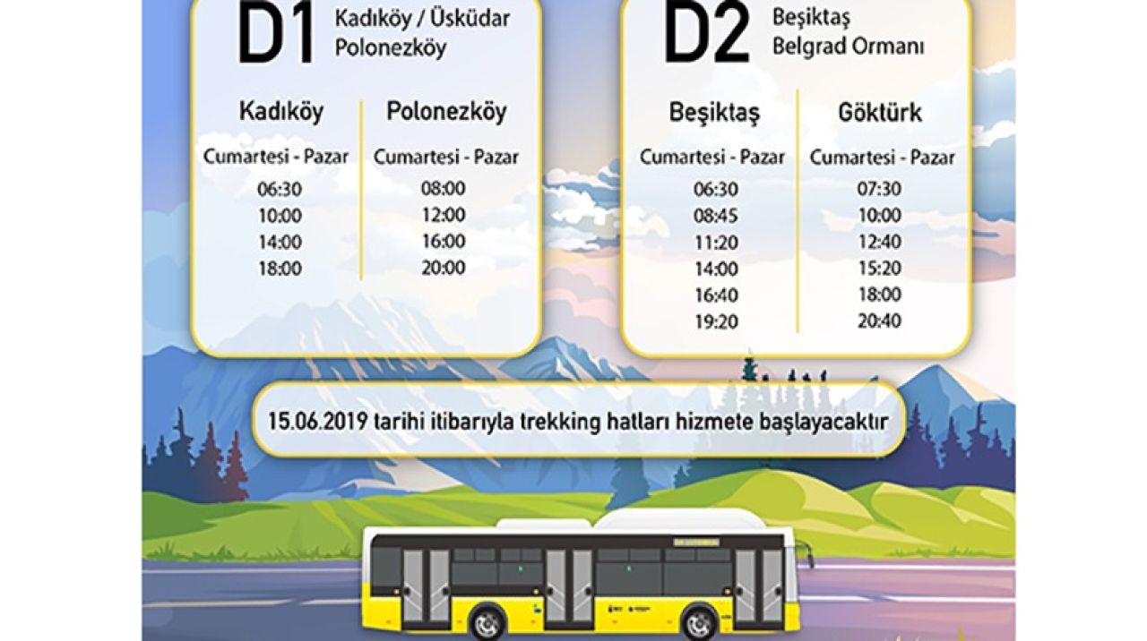 İETT'nin trekking hatları 15 Haziran'da sefere başlayacak