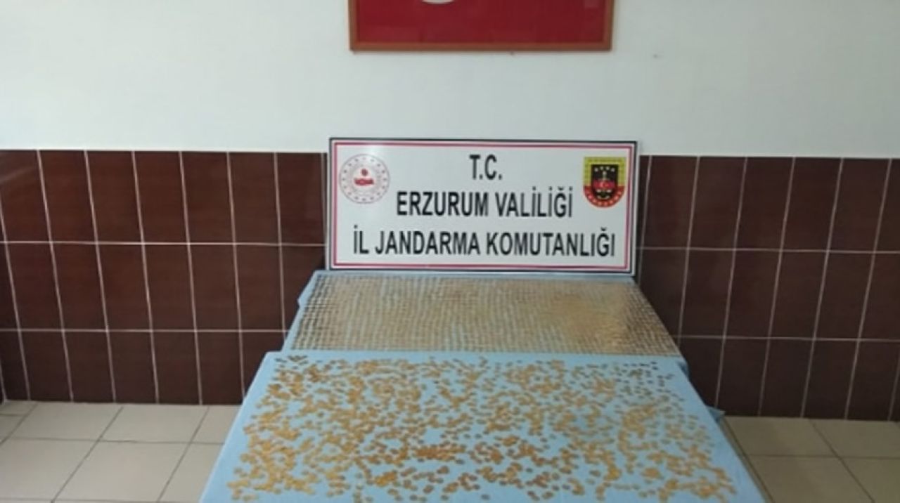 Erzurum’da 3 bin 200 altın sikke ele geçirildi