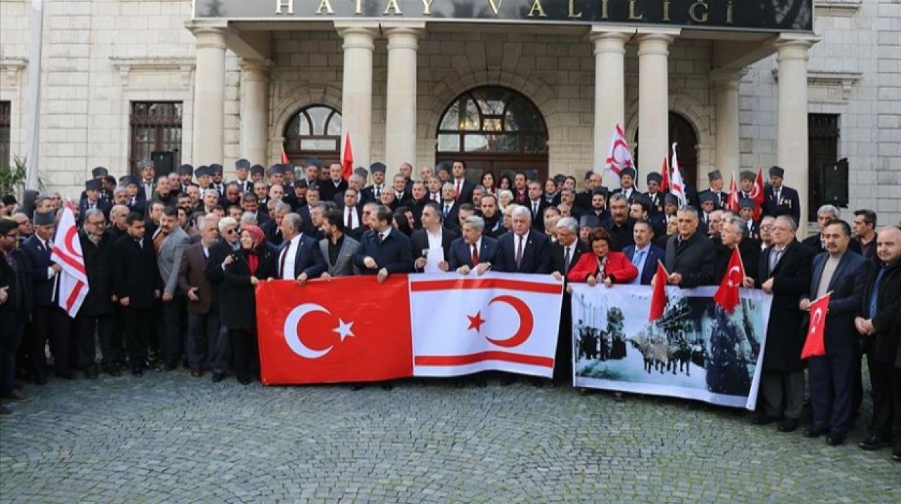 Hatay'da KKTC Cumhurbaşkanı Akıncı'nın açıklamalarına tepki