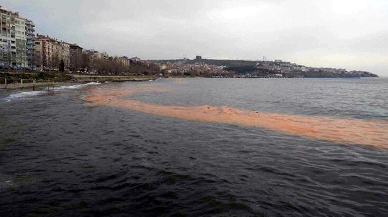 Tekirdağ'da deniz turuncu renge büründü