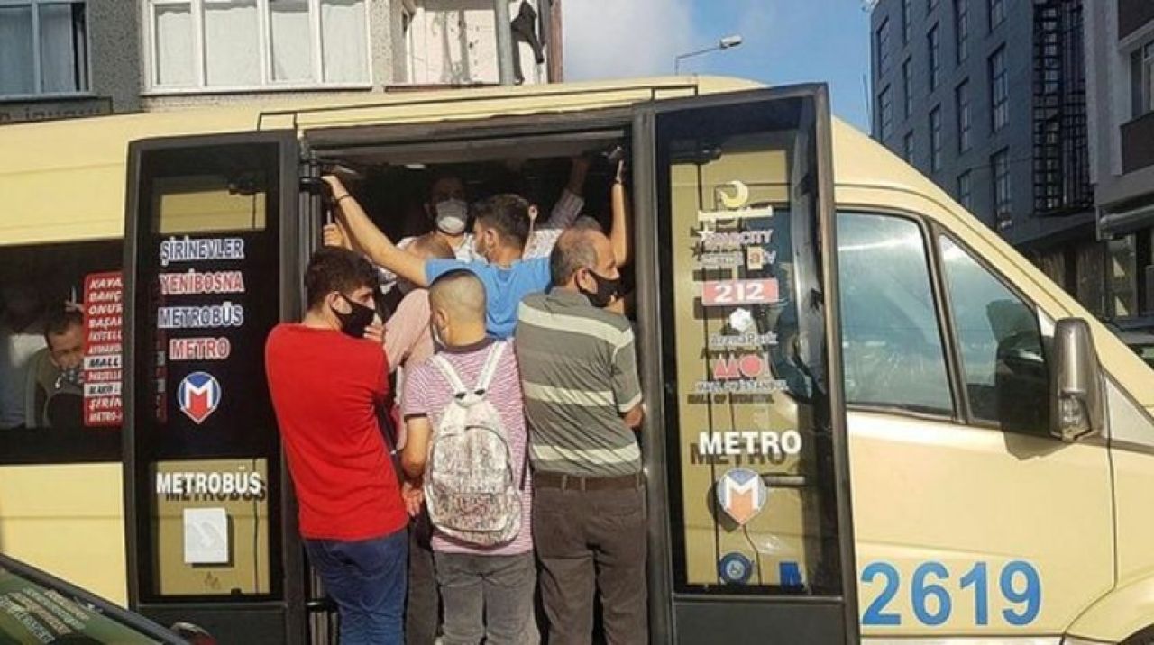 Minibüslerde maskeli izdiham! Şoke eden görüntüler…