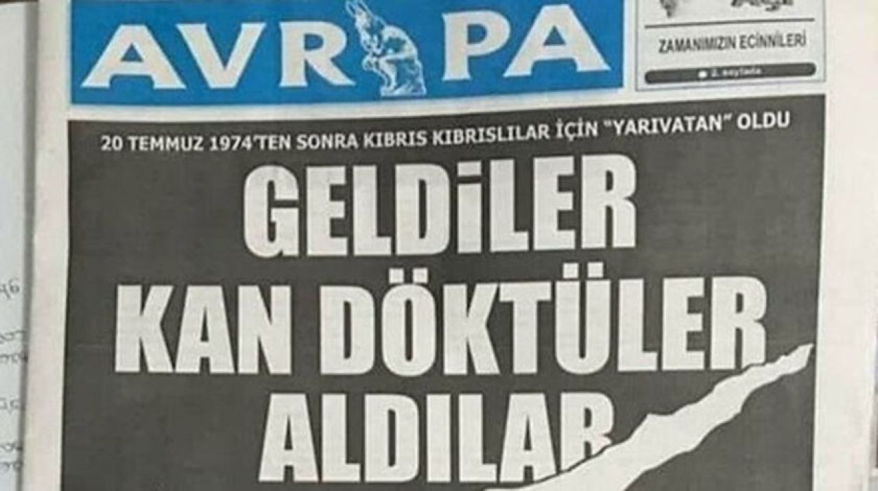 Kıbrıs gazetesinden skandal Türkiye manşeti