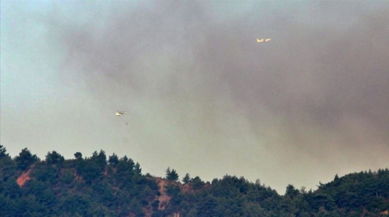 Hatay'daki orman yangınına havadan müdahale tekrar başladı