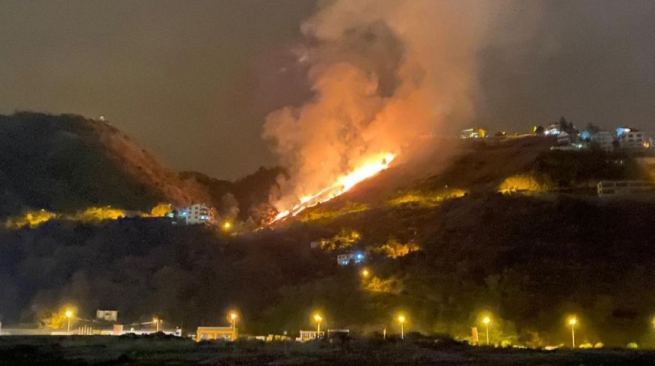 Trabzon Medical Park Stadyumu yakınında korkutan yangın