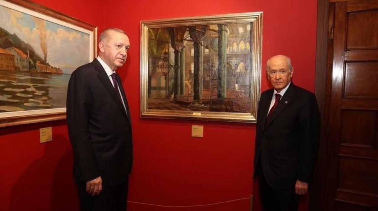 MHP Lideri Bahçeli ile Cumhurbaşkanı Erdoğan müzeyi birlikte gezdi