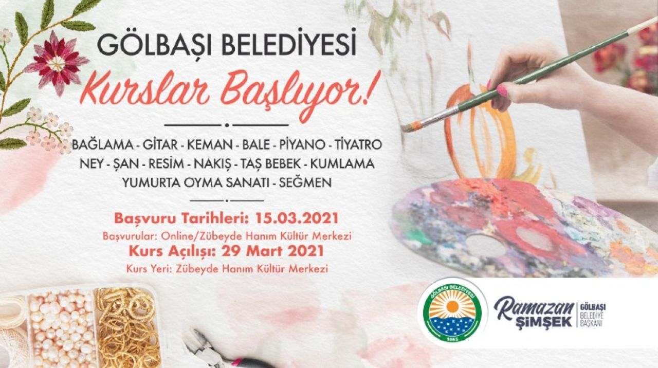 Gölbaşı Belediyesi Sanat Kursları kaldığı yerden devam ediyor