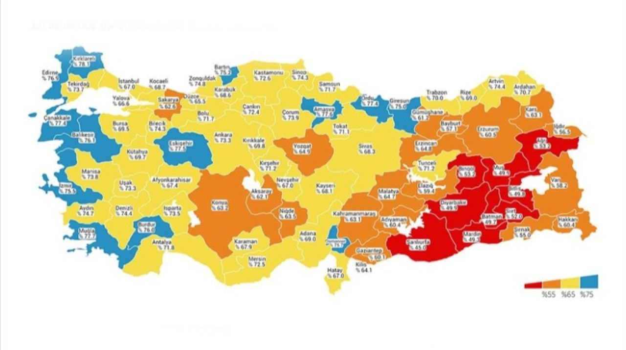 İkinci doz aşıda mavi il sayısı 13'e ulaştı