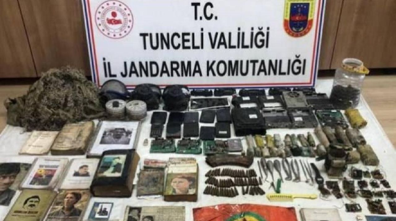 Tunceli’de teröristlere ait mühimmat ve yaşam malzemesi ele geçirildi