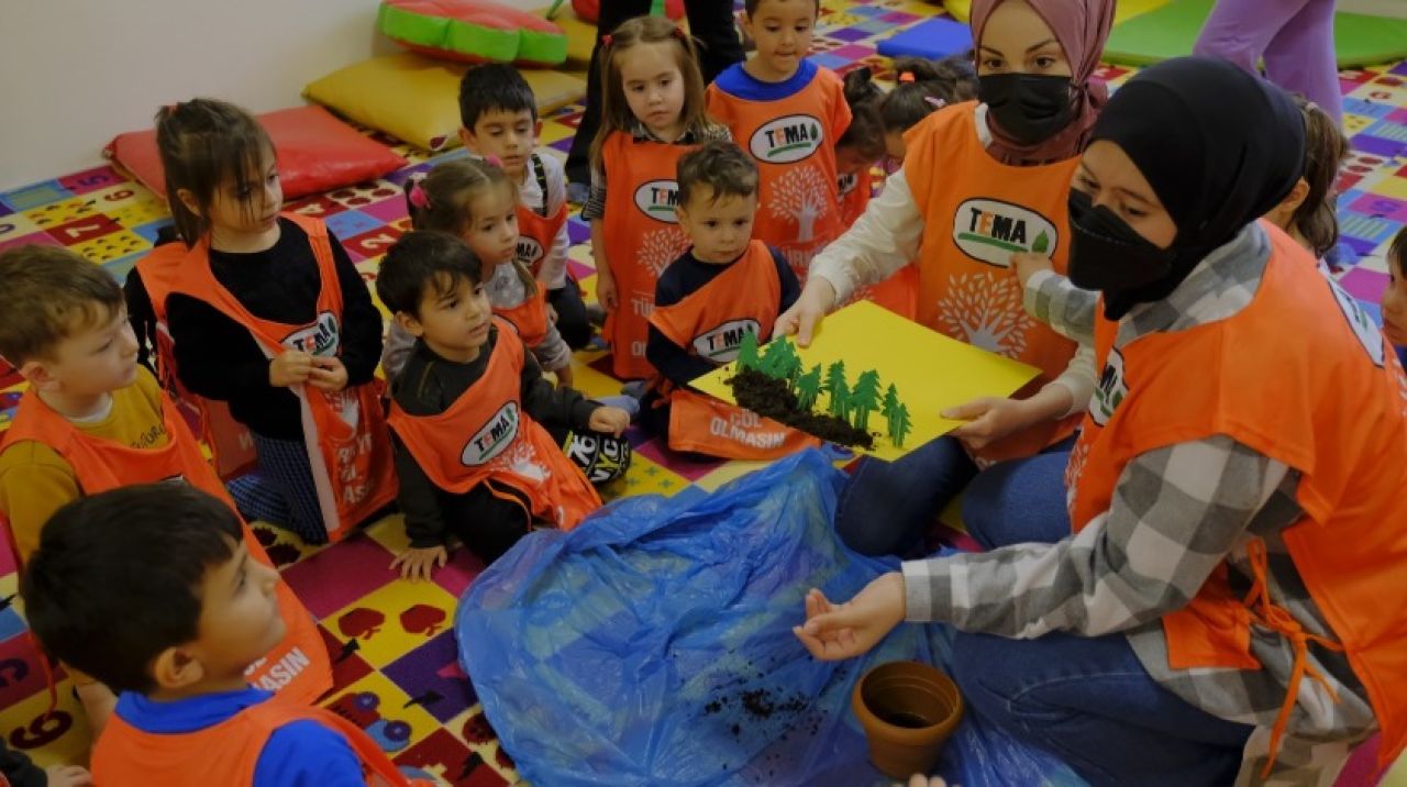 Kastamonu'da, Belediye Çocuk Bakımevi’nde erozyon ile mücadele etkinliği