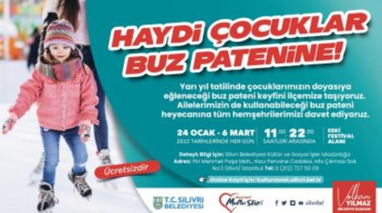 Silivri belediyesinden çocuklar için buz pateni etkinliği