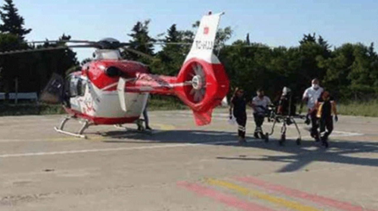 Yaylada hastalanan 82 yaşındaki kadın, helikopter ambulansla hastaneye sevk edildi