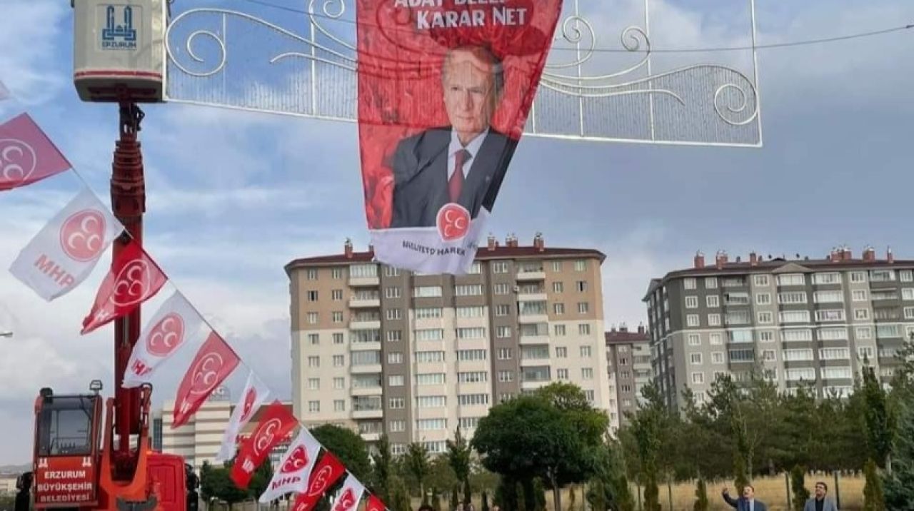 Erzurum, MHP Lideri Bahçeli mitingine hazır