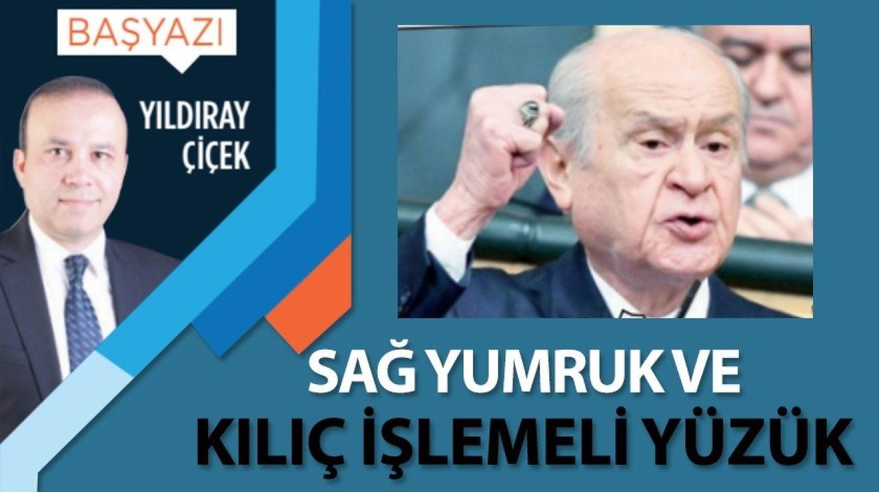 Sağ yumruk ve Kılıç işlemeli yüzük