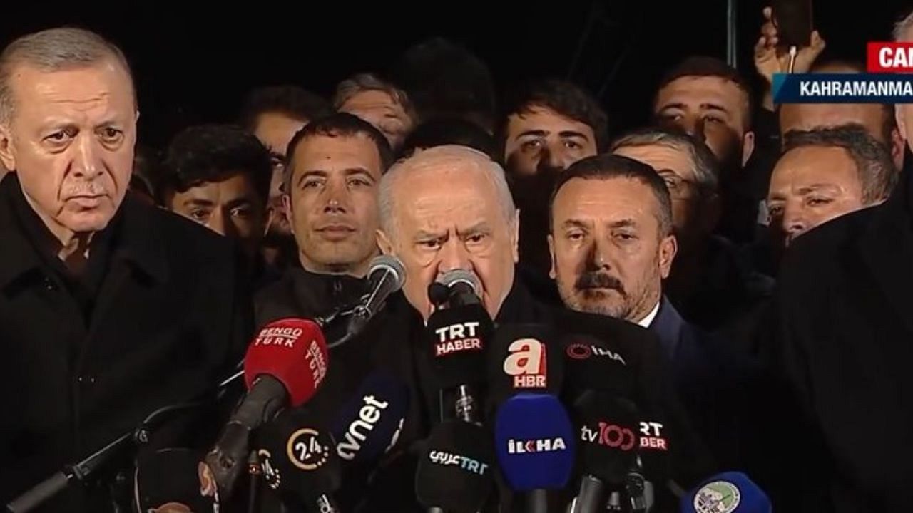 MHP lideri Bahçeli'den deprem bölgesinde açıklama: Bu felaketi aşacağız