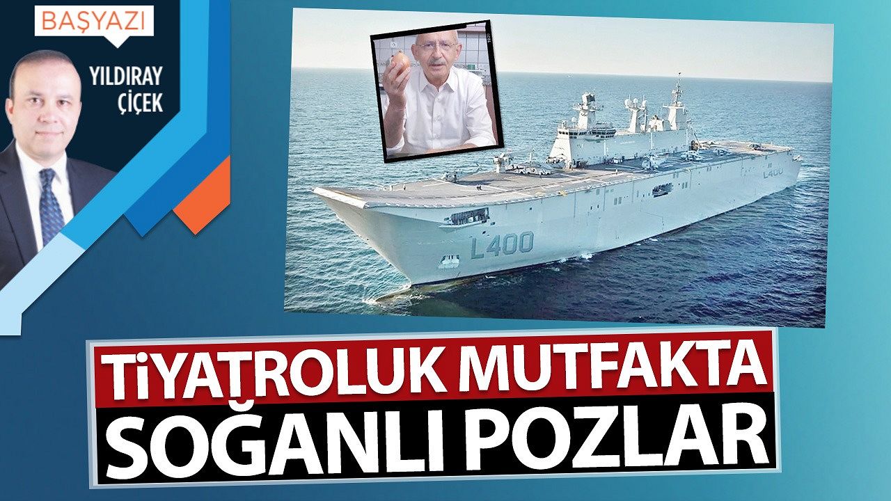 Tiyatroluk mutfakta soğanlı pozlar