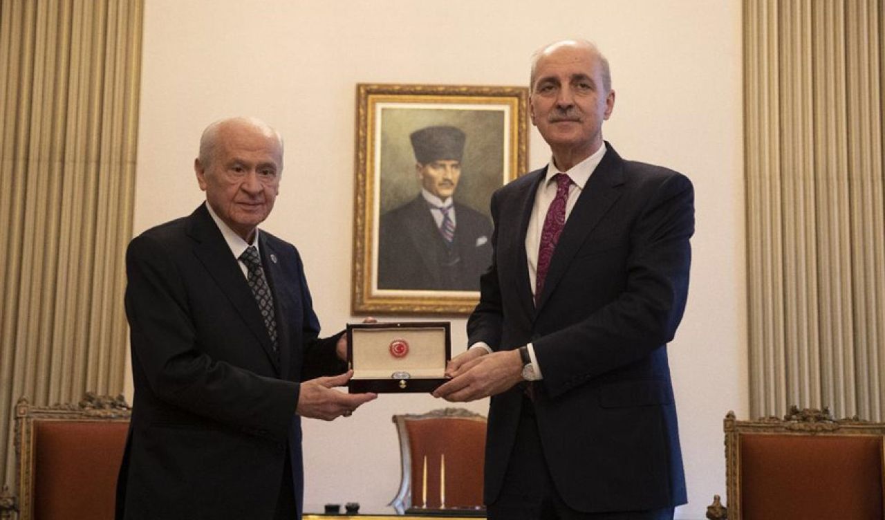 TBMM Başkanı Kurtulmuş, görevi MHP Lideri Bahçeli'den devraldı