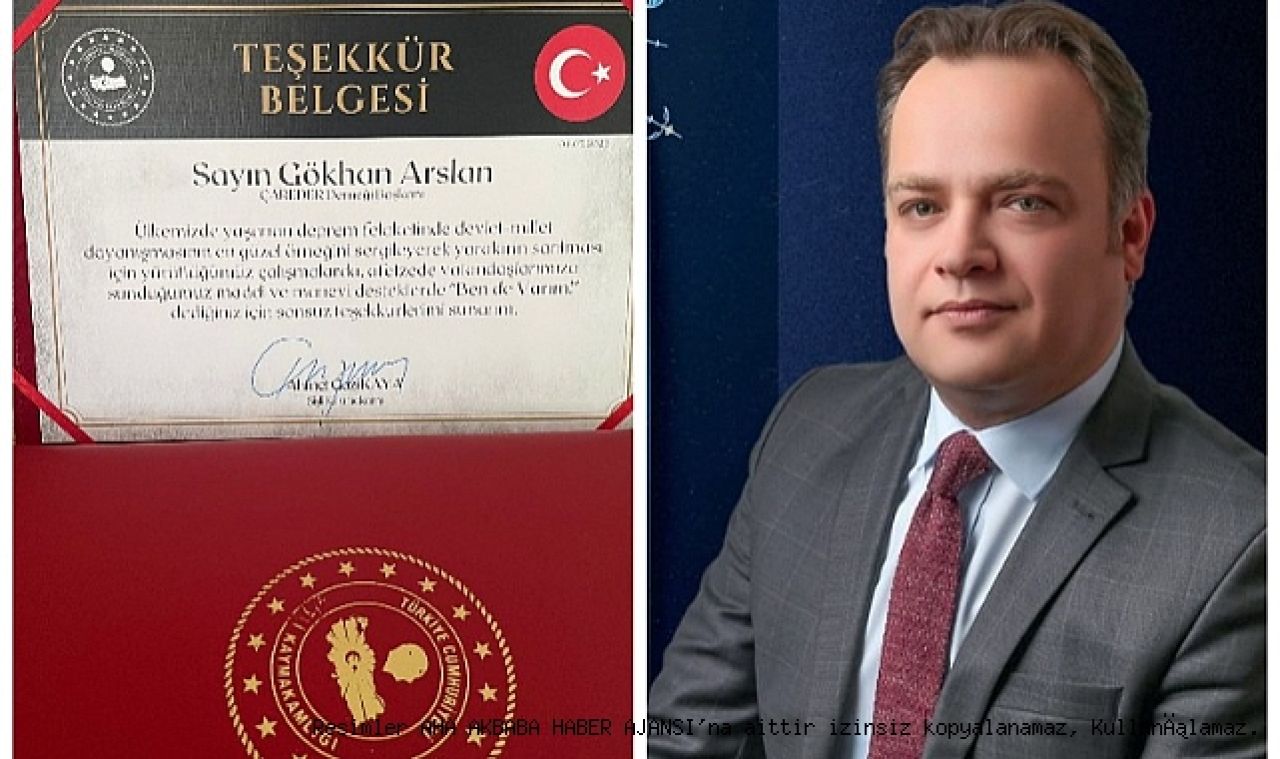 Çareder Başkanı Gökhan Arslan'a Şişli Kaymakamlığından Teşekkür geldi