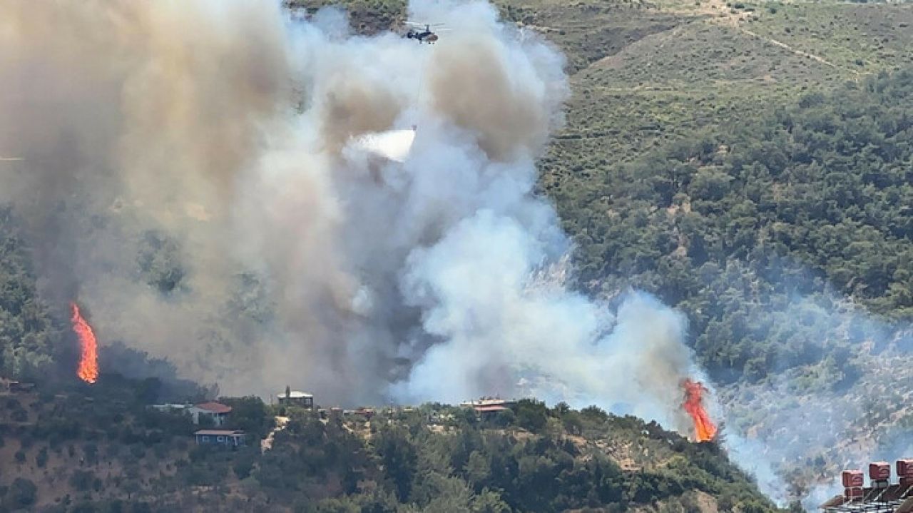 Hatay'da yerleşim yerine yakın orman yangını