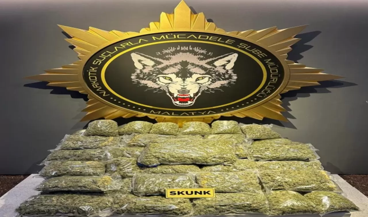 Malatya’da 3 kilo 600 gram skunk ele geçirildi