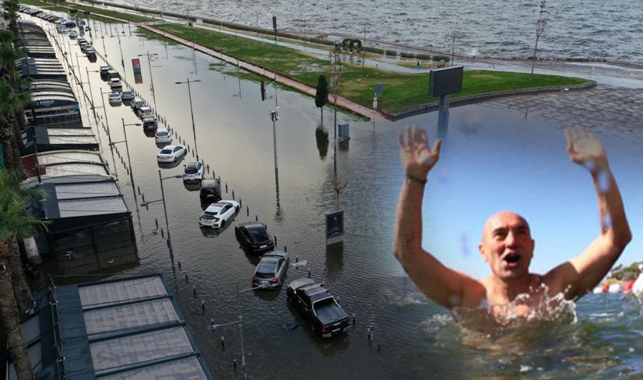 İzmir'de deniz taştı, vatandaş mağdur oldu! Tunç Soyer ise Avrupa'dan çıktı