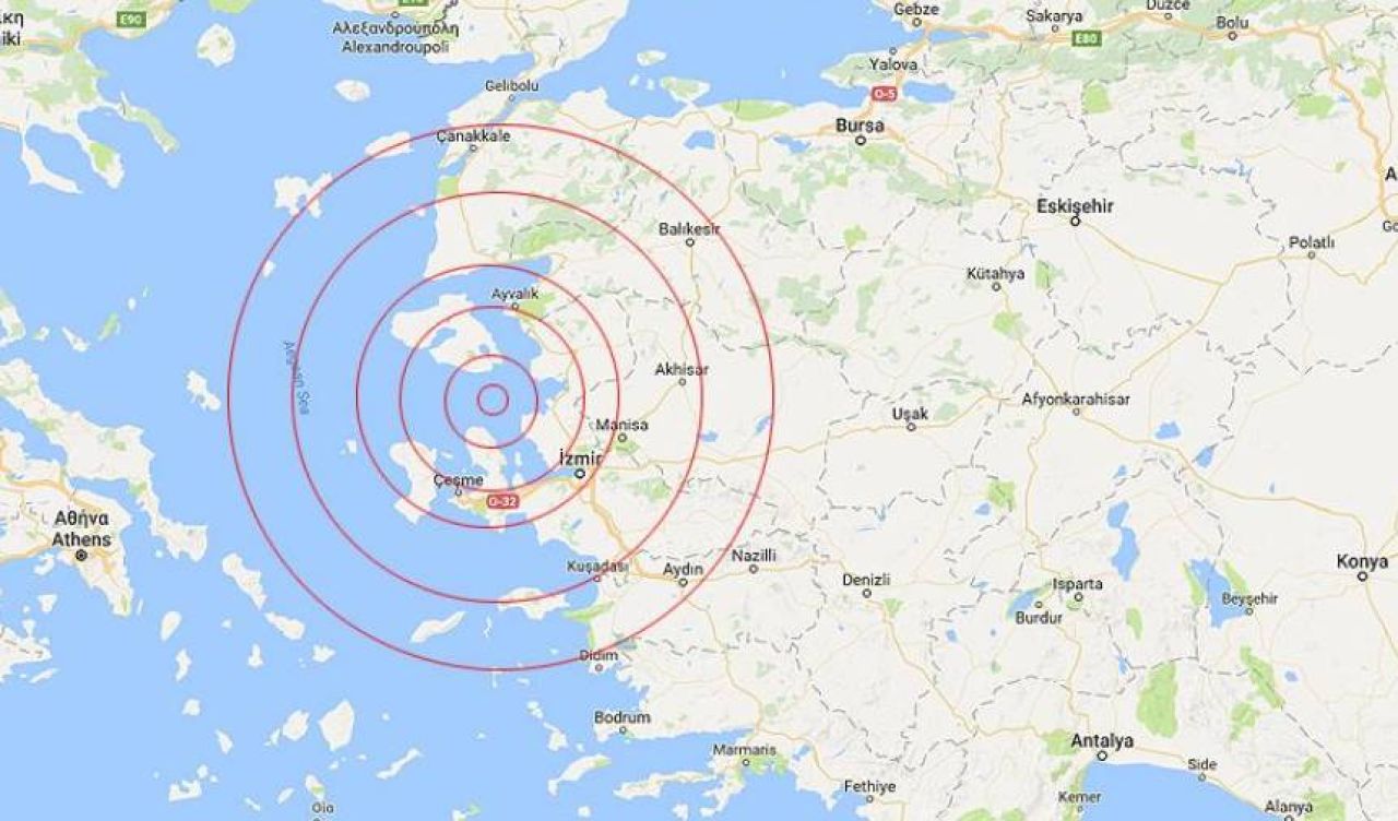 Ege Denizi'nde şiddetli deprem