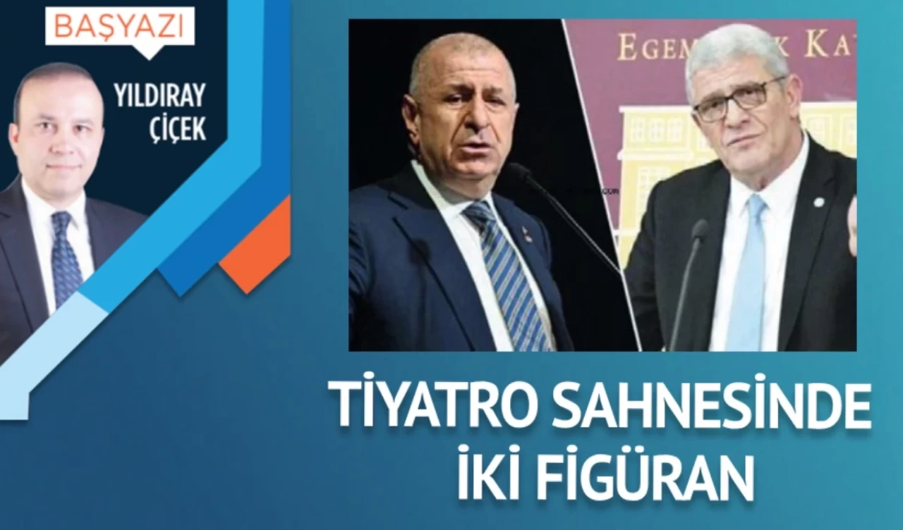 Tiyatro sahnesinde iki figüran