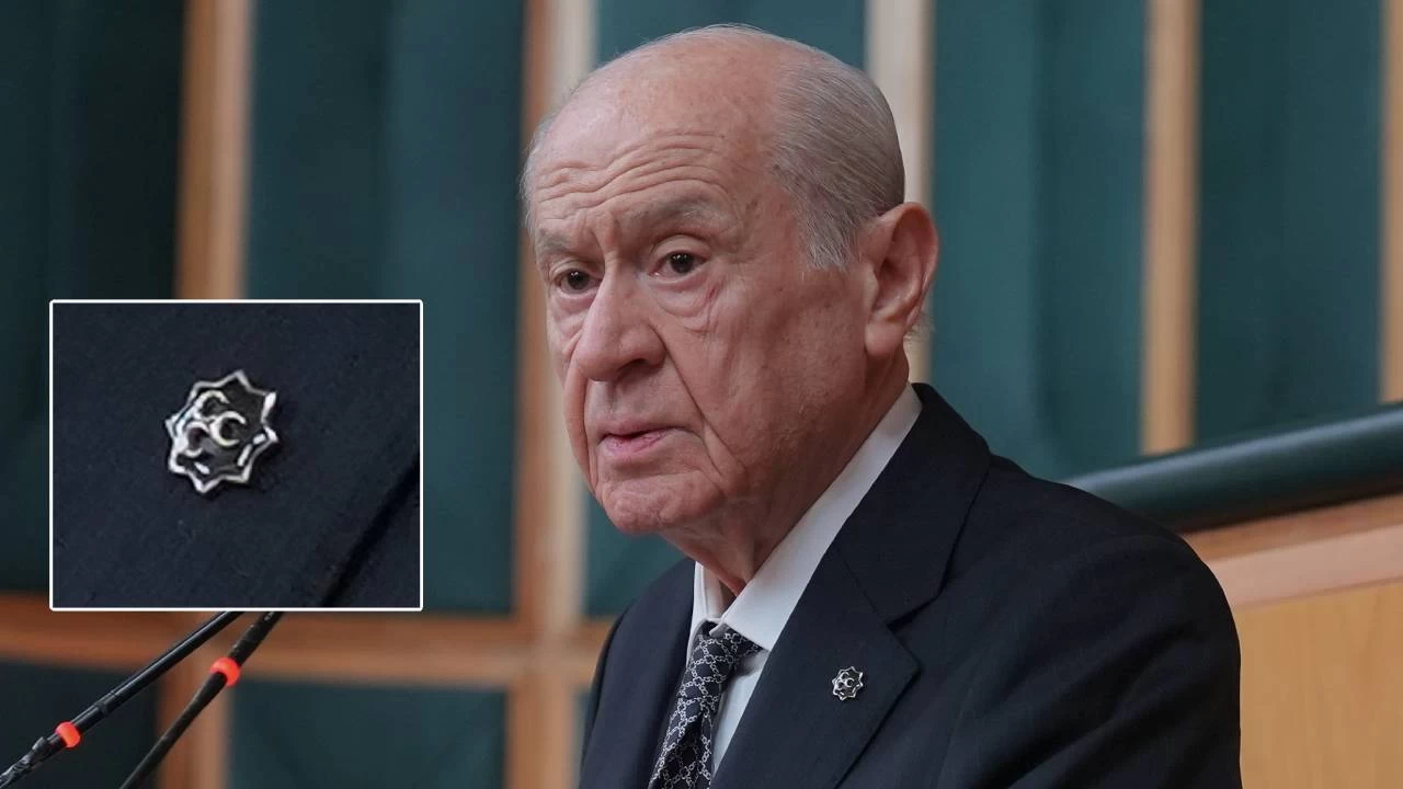 MHP Lideri Bahçeli’den rozetiyle Türklüğe vurgu: Sekiz köşeli yıldız ve üç hilal