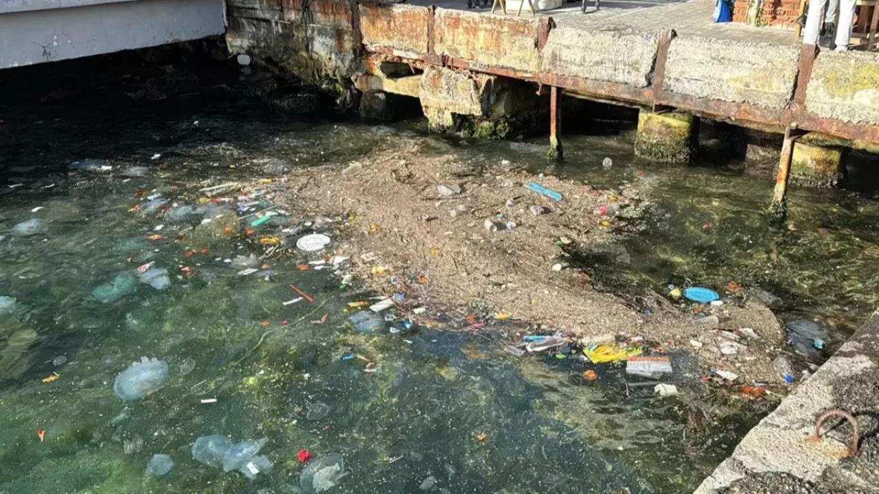 İstanbul boğazında korkunç tablo... Çöpler sahile vurdu!