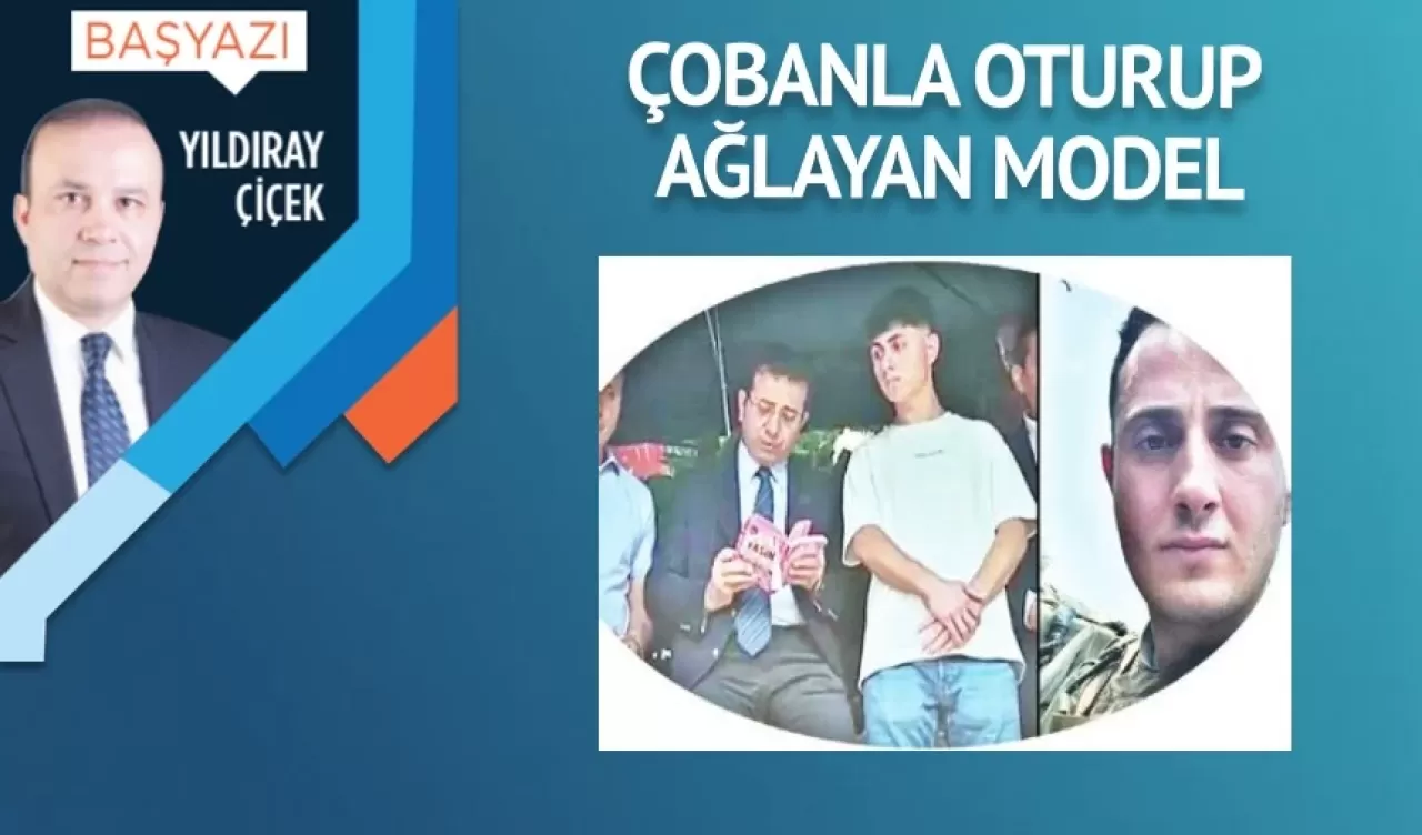 Çobanla oturup ağlayan model