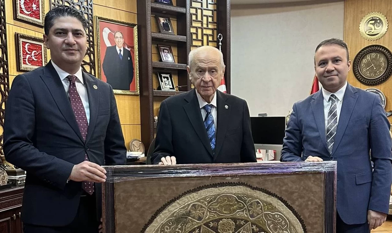 MHP Lideri Devlet Bahçeli'ye İsmail Özdemir ve Yıldıray Çiçek'ten doğum günü ziyareti