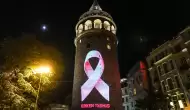 Galata Kulesi'ne pembe kurdele yansıtıldı