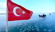 Çıldır Gölü'nde atlı kızak turizmi