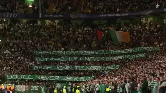 Celtic taraftarlarından Filistin'e destek!