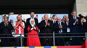 Cumhurbaşkanı Erdoğan'ın 2024 Avrupa Şampiyonası çeyrek final maçında gol sevinci