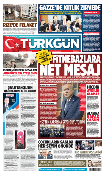 Türkgün Gazetesi 20 Kasım 2024