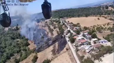 Çanakkale'deki yangının başlangıç anı görüntülendi