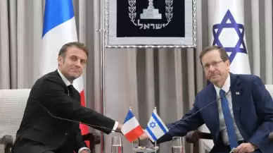 İsrail'e giden Macron, Herzog ve Netanyahu ile görüştü