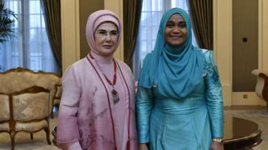 Emine Erdoğan, Maldivler Cumhurbaşkanı Muizzu'nun eşi Sajidha Mohamed ile görüştü