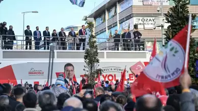 Kirli ittifakın fotoğrafı! İmamoğlu mitinginde DEM Parti bayrakları sallandı