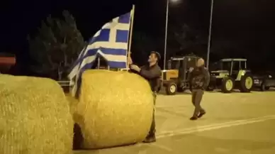 Yunan çiftçilerden protesto... Türkiye sınırına kadar geldiler!