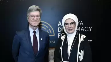 Emine Erdoğan BM Sürdürülebilir Kalkınma Çözümleri Ağı Başkanı Sachs ile görüştü