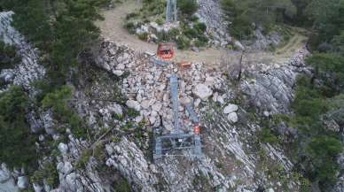 Antalya'daki teleferik kazasının enkazı görüntülendi