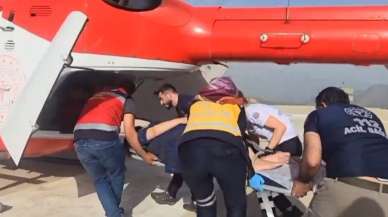 Ambulans helikopter hamile kadın için havalandı