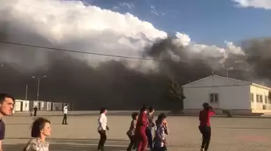 Gaziantep'te göçmen kampında yangın paniğe neden oldu