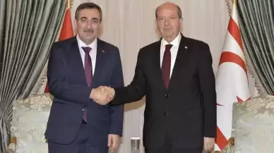 Cumhurbaşkanı Yardımcısı Yılmaz, Cumhurbaşkanı Tatar ile bir araya geldi