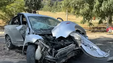 Kahramanmaraş'ta ağaca ve direğe çarpan otomobildeki 4 kişi yaralandı