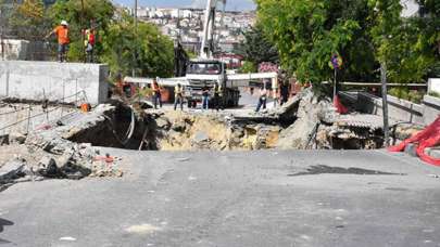 İstanbul'da korkutan olay! Cadde çöktü