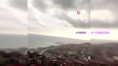 Saniye, saniye kaydedildi! İşte Trabzon'da yıldırım düşme anı