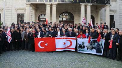 Hatay'da KKTC Cumhurbaşkanı Akıncı'nın açıklamalarına tepki